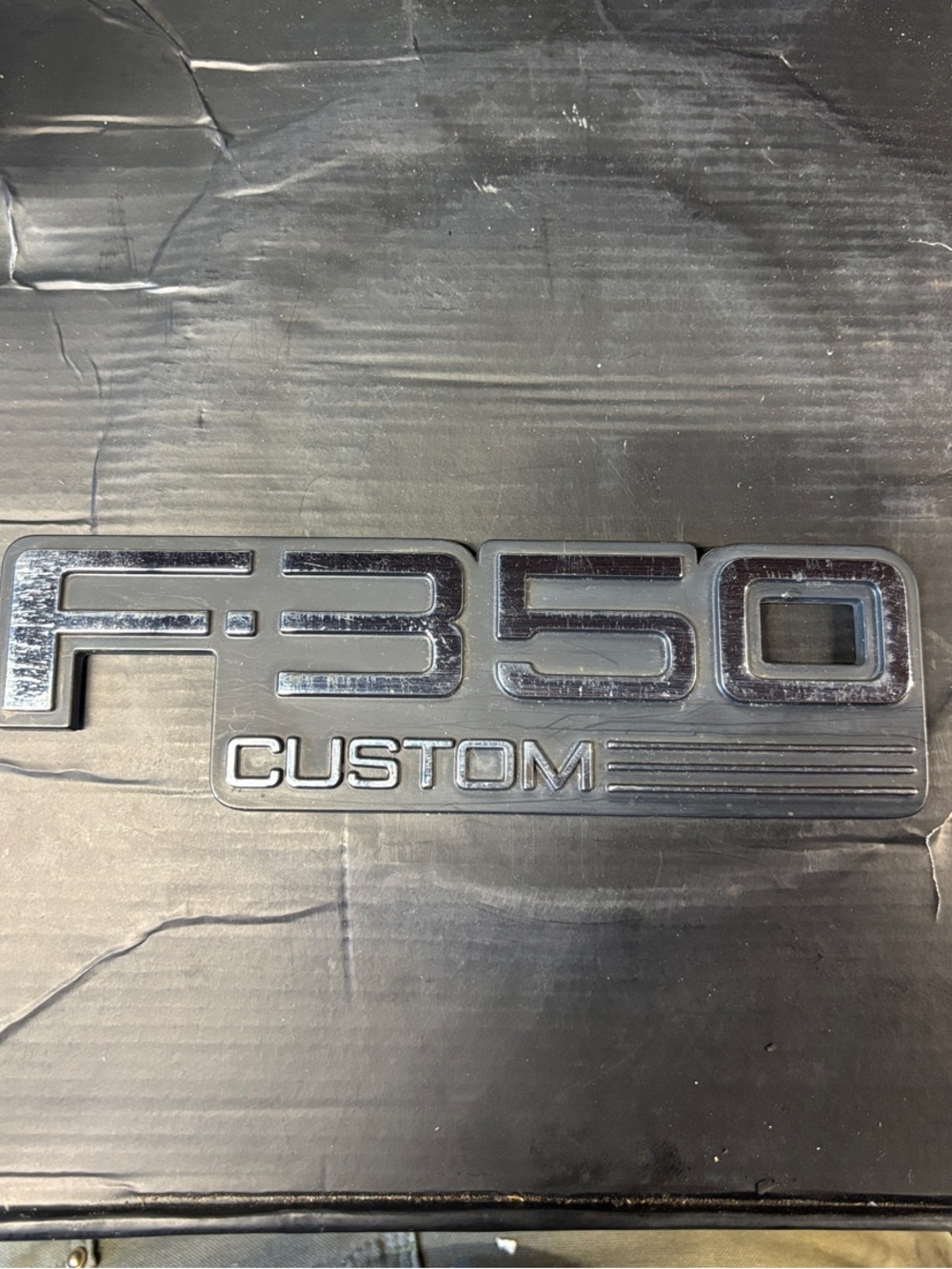 Ford F-350 Custom Emblem - Chrome Black Accent
